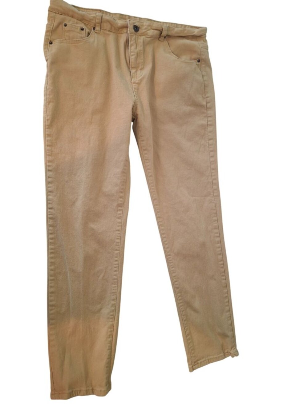 WULFUL Khaki Stretch Jeans Mens 38x32 Beige Casual Minimalist Chino Pants